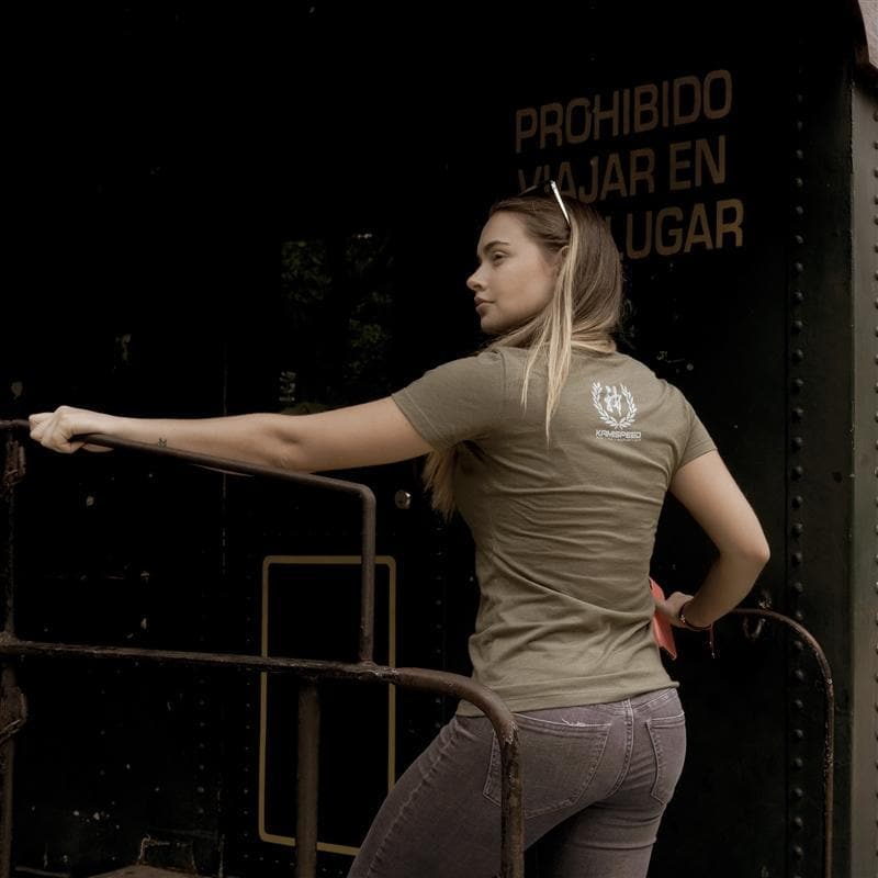 Camiseta Mujer Kami Speed ​​x Subaru Japan - Verde militar