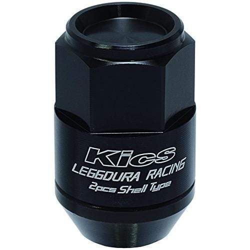 Kics Leggdura Racing 2-Piece 35mm Lugnuts and Locks in Black | 12x1.25 (CL 35 - 13 K)