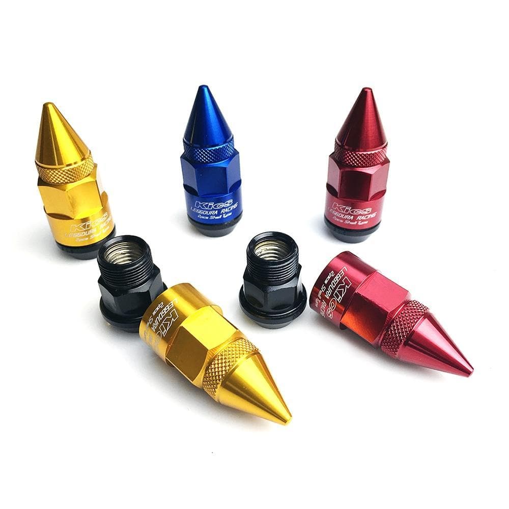 Kics Leggdura Racing Dangan Shell Lug Nuts & Locks - Gold - 12x1.25