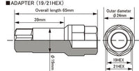 Llave de repuesto del adaptador Kics Monolith M12