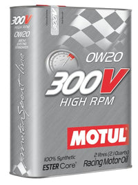 Aceite de carreras de éster sintético Motul 2L 300V ALTAS RPM 0W20