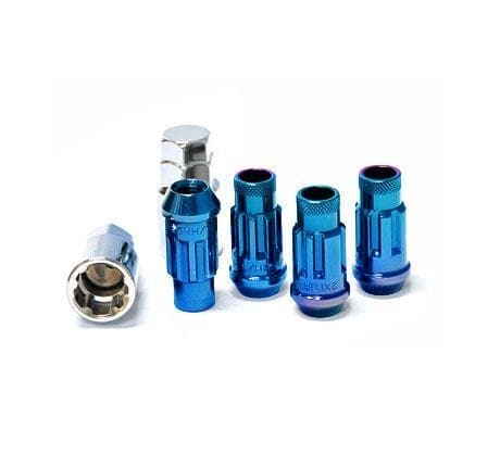 WHEEL MATE MUTEKI SR48 OPEN END 12X1.25 48MM LOCKING LUG NUT SET OF 4 - BURNING BLUE FINISH (32901UN)