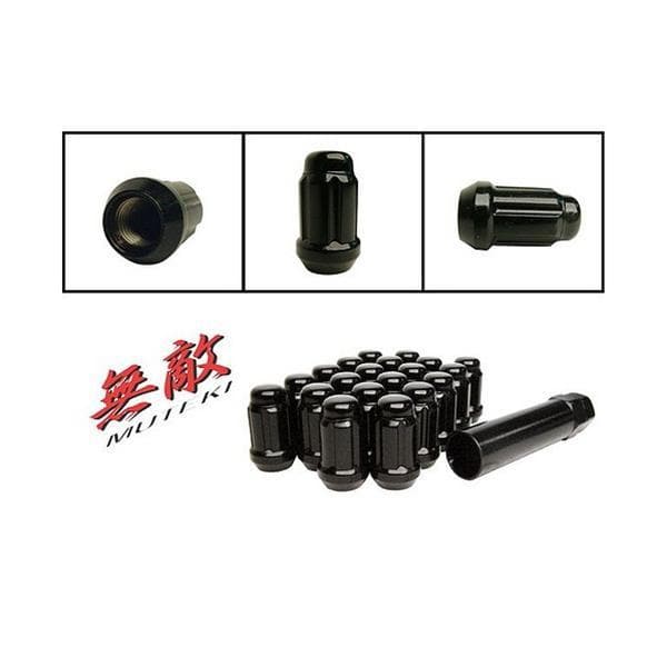 Muteki Short Closed Ended Lug Nut Locks - 12x1.25 Deep Black