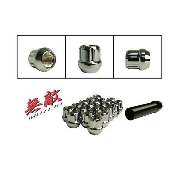 Muteki Short Open Ended Lug Nut Locks - 12x1.25 Chrome