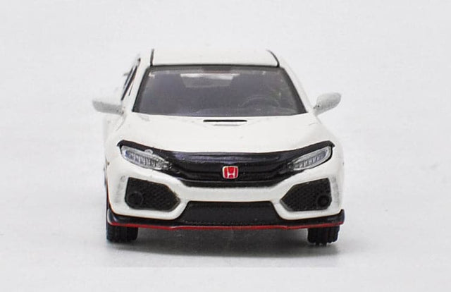 Honda Civic Type R (FK8) Coche a escala 1:64 fundido a presión en blanco (LHD)