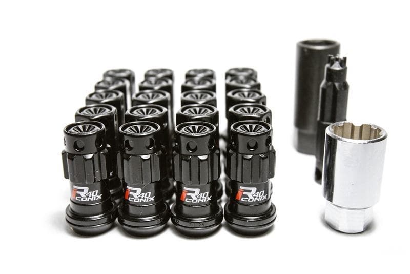 Kics R40 iCONIX Lug Nuts - Black Caps