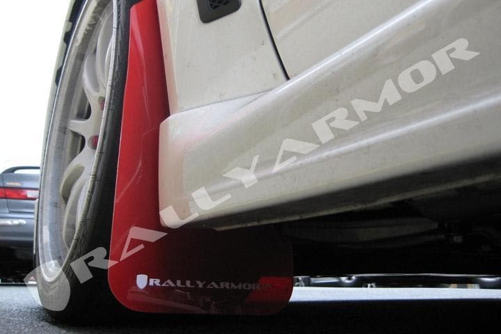 Rally Armor Rojo UR Guardabarros Logotipo Blanco - EVO X 08-13