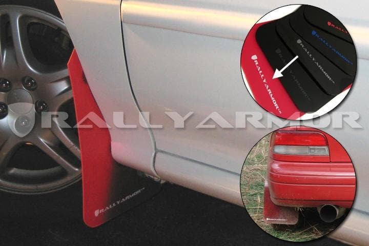 Rally Armor UR Red Rally Guardabarros Logotipo Blanco - Impreza 93-01