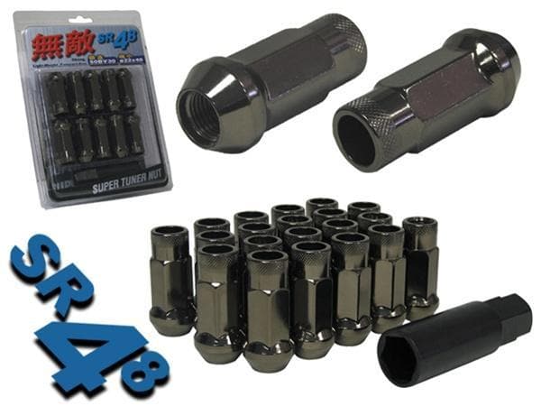 SR48 48mm 12X1.25 Lug Nuts Chrome Titanium