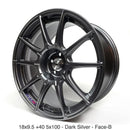 SSR GTX01 18x9.5 + 40 5x100 in Dark Silver