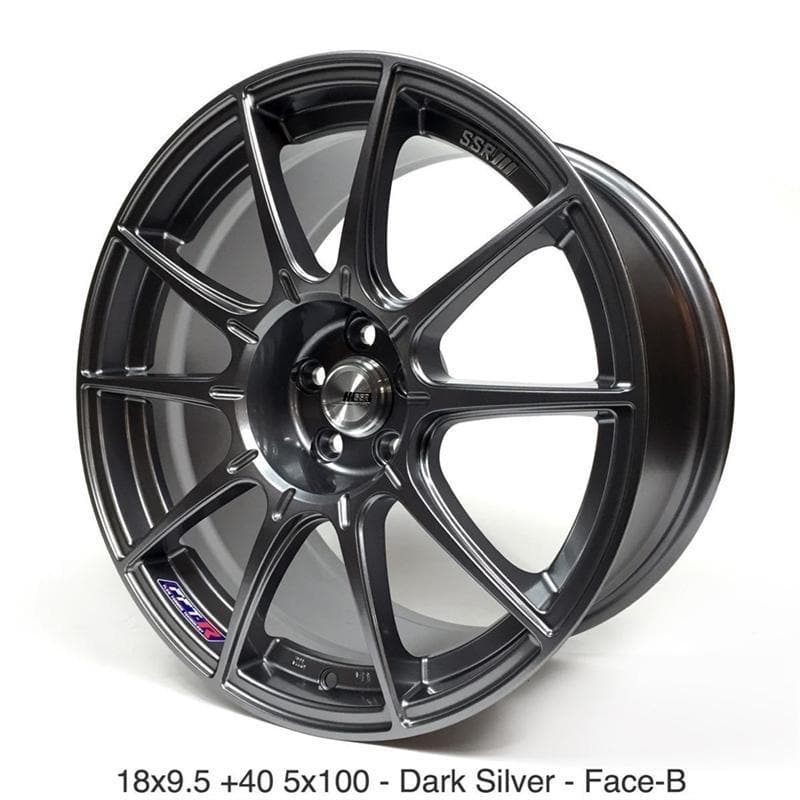 SSR GTX01 18x9.5+40 5x100 en Plata Oscuro