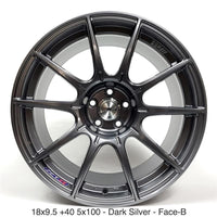 SSR GTX01 18x9.5 + 40 5x100 in Dark Silver