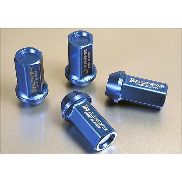 Ti64 Elementek Titanium Lug Nut Set for 12 x 1.25 application Blue