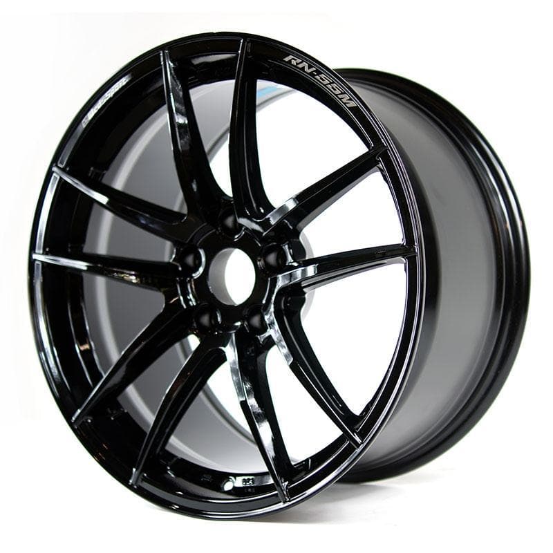 WedsSport RN-55M 18x9.5 +38 5x114.3 in Gloss Black for WRX STi