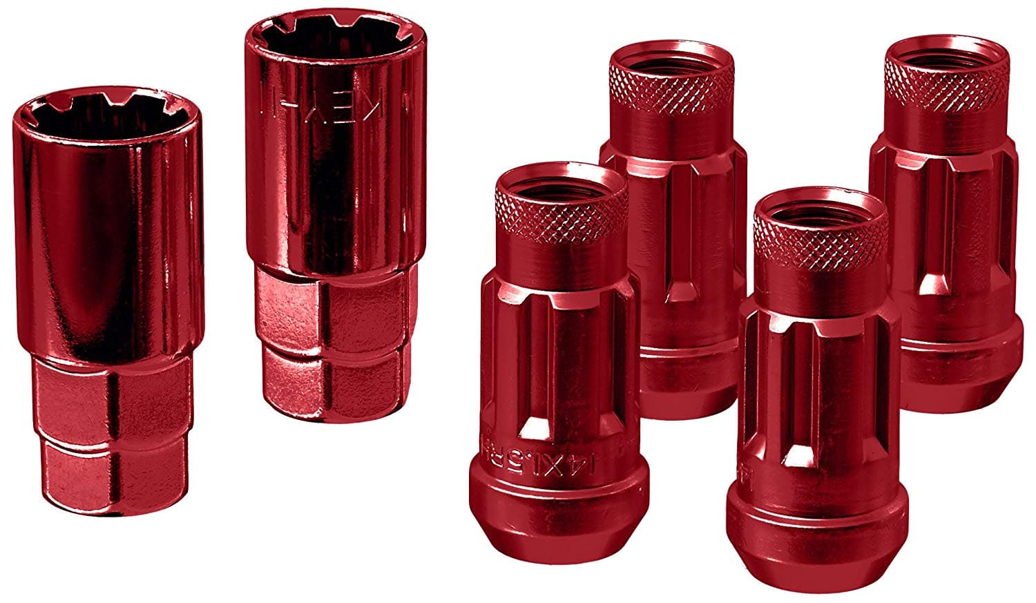 Wheel Mate Monster Locking Lug Nut Set of 4 - Red 14x1.50